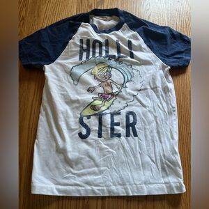 Hollister Surfing Co Surfer Boy Blue Graphic T Shirt Size S Y2K Vintage